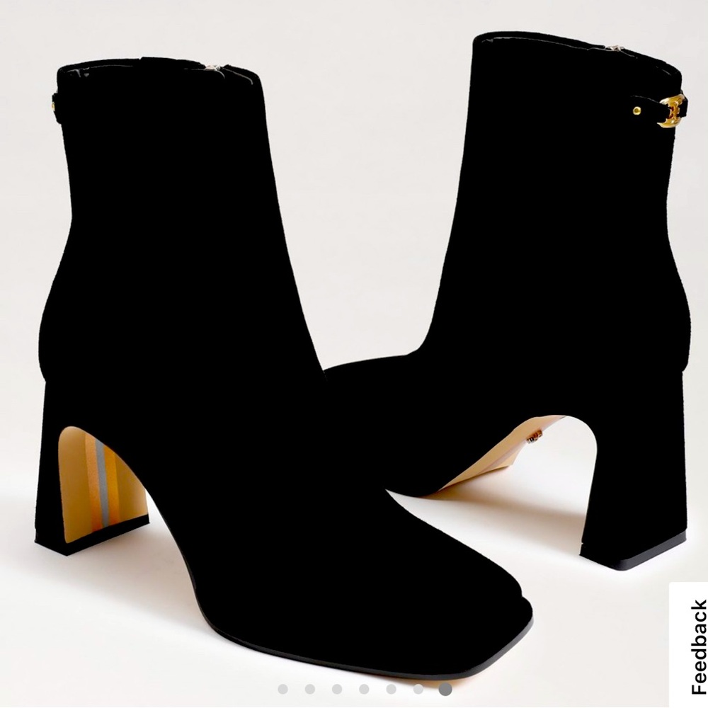 Sam Edelman IRIE SQUARE TOE ANKLE BOOTIE 9M NWT Black Suede